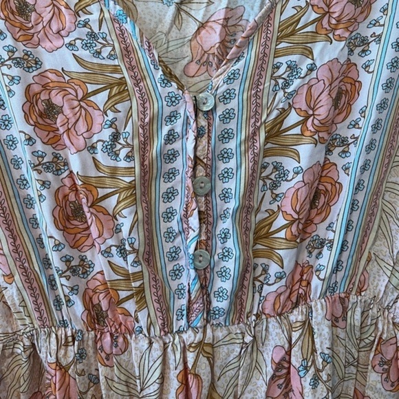 Rocorose Women's Summer Maxi Dresses Beach Floral Boho Dress - Peach Sz Large - Picture 4 of 5